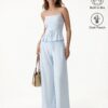 2Pcs Set Spaghetti Brami & Wide Leg Pants with Pockets