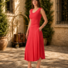2Pcs Set U-Neck Bra Tank & Midi Skirt with Pockets